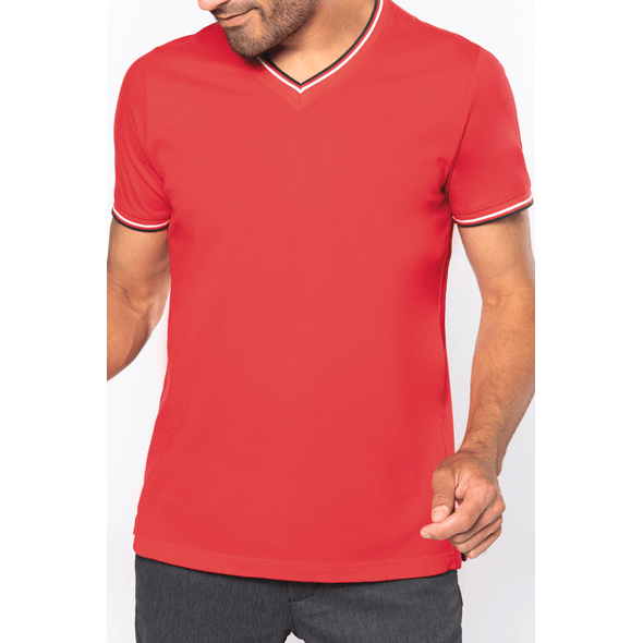 Kariban | Camiseta hombre punto piqué cuello pico